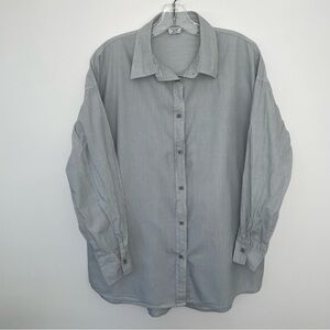 Cotton : On Womens Shirt Button Down Stripped Oversized Preppy Comfy Casual